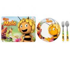 Disney Maya labeille Confection dassiette avec 2 Couverts, Porcelaine/Liège, Multicouleurs, 4 Pièces