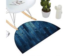 Anshesix Tapis de Sol Semi-Lune Demi-Lune géométrique, Bleu foncé, Motif Mandala Rond, Cadre mosaïque marocain Ethnique Semi-Lune 40 x 60 cm, Multicolore H 31.5 xD 47.2 Color15