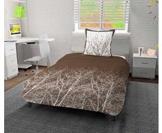 Soleil docre Forest Parure Housse de Couette, Coton, Marron, 140x200 cm