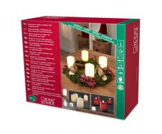 Konstsmide 1986-100 4 Bougies Cire Véritable + Télécommande + 8 LED Blanc 1,5 V