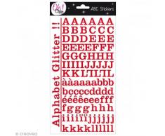 Oh ! Glitter Stickers Alphabet, Autre, Rouge, 14.5 x 29.5 x 0.2 cm