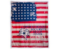 CelinaTex Quinta Plaid 150 x 200 cm Motif USA Rouge Imprimé Tage/Microfibre Plaid de télévision