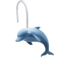 AmazonBasics Crochets pour rideau de douche pour enfant, Dauphin