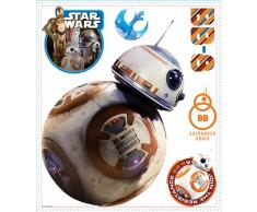 Thedecofactory 539155 Stickers Star Wars EP VII DROIDE BB-8 ROOMMATES REPOSITIONNABLES (49X30CM), Vinyle, Multicolore, 104 x 46 x 0,1 cm