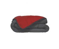Couette bicolore Polyester Gris/Rouge 140 x 200 cm - POYET MOTTE - Gamme CALGARY