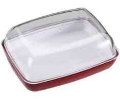 Emsa 505260 Vienna Beurrier en Plastique 13.5 x 10 x 6 cm Transparent Rouge/Blanc