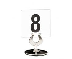 Garcia de Pou Support pour numéros de Carte de Table, 6 cm, en Acier Inoxydable, Argent, 6 x 30 x 30 cm