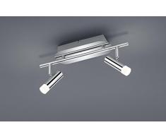 Trio Leuchten Lampadaire Led Zidane, chrome, abat-jour, Silber, WeiÃ 4.5 wattsW