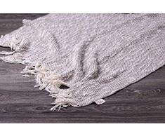 Plaid et Couverture by homemania tp16005Â Plaid, 100% Coton, Beige, Ã Une Place et demie, 170Â x 130Â x 0,1Â cm