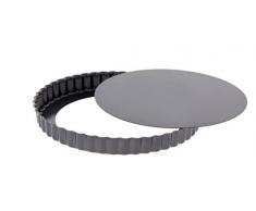 De Buyer 4706.32 Tourtière Cannelée à Bords Droits - Fond Amovible - Acier Revêtu - ht. 3 cm - Ø 32 cm