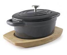 LACOR Magma réseau/Grey Casserole Ovale + Couvercle Gris dégradé