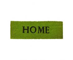 Relaxdays Paillasson fibres de coco tapis de sol HOME 75x25 face antidÃ©rapante PVC couleur vert, 25x75x1,5 cm