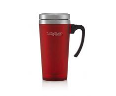 THERMOS ThermoCafÃ© Gobelet Isotherme en Plastique et Acier Inoxydable avec poignÃ©e Souple 420 ML, Soft Touch Red, 420 ML
