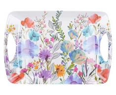 Creative Tops C000332 Grand plateau de service en plastique Motif floral Prairie Multicolore