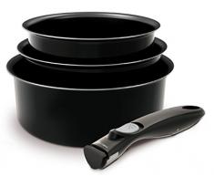 Backen 181101 -Set de casseroles - 4 PiÃ¨ces Noir -Tous feux dont induction