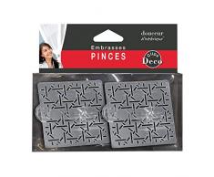 douceur dintérieur 2 embrasses pince 6.8x6.8cm metal patine emery gris/argent