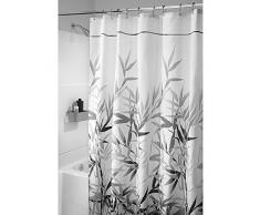 InterDesign Anzu rideau douche, rideau baignoire lavable de 180,0 cm x 200,0 cm en polyester, rideau salle de bain avec motif florale, gris