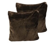 Amago 40132-72-A2 Taie doreiller, Sensation Cachemire, Chocolat, 50 x 50 cm, Lot de 2