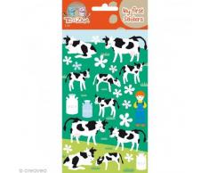 Toga SFZ33 Vaches et fermier Planche de sticker Felt/Feutrine Multicolore 9,5 x 18,5 x 0,2 cm