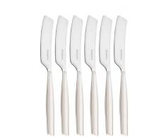 BUGATTI GLAU-021F32/6 Glamour Ménagère de 6 Pièces Tartineur SAN/Acier Ivoire 16 x 20 x 3 cm