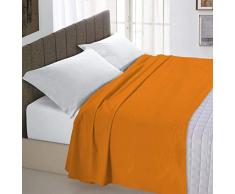 Italian Bed Linen Max Color Drap supÃ©rieur en Coleur Unie, 100Â % Coton, Citrouille, Double