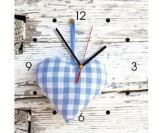 contento Horloge Coeur Bleu Pendule Murale De Cuisine