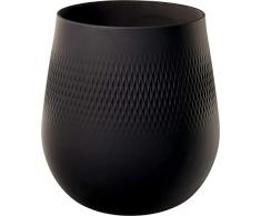 Villeroy & Boch Collier Noir Grand vase carrÃ©, Premium Porcelaine, Noir, 20,5Â x 20,5Â x 22,5Â cm