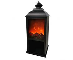 Lanterne de cheminée à LED en métal avec minuterie 8 heures pour Noël, décoration, mariage, éclairage dambiance, environ 21 5 x 57 cm