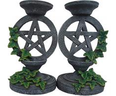 Nemesis Now Bougeoir Pentagramme Vieilli Gris 17 cm