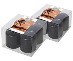 Le Chat 1189924 2 Lots de 4 bougies colorées & parfumées CUBA - tabac noir / parfum havana night