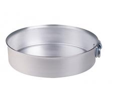 Pentole Agnelli Moule à Tarte cylindrique en Aluminium avec Anneau, Argenté 38 cm Argent