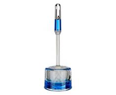 Premier Housewares Brosse WC avec Flottant Pingouins, Acrylique, Transparent/Bleu, 12Â x 12Â x 36Â cm