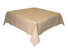 La Nappe Carrée Teint Naturel en Toile de Jute Nappe, Naturel, 132 x 132 x 0.12 cm