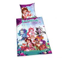 Herding ENCHANTIMALS Parure de Lit Réversible, Housse de Couette 140 x 200 cm, Taie dOreiller 70 x 90 cm, Coton/Renforcé