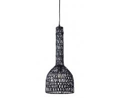 Luminaire Laila, suspension rotin, 60 W, noir, ø 23 x H 60 cm