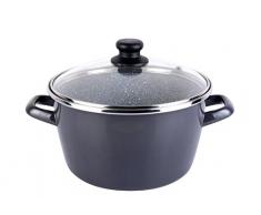 Megafesa Dolomiti - Marmite avec Couvercle en Verre, diamÃ¨tre 24 cm, Gris Marengo