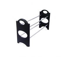 sensly DI8577 Range Chaussures pour 6 Paires, MÃ©tal/PP, Noir, 64,4 x 19 x 35,5 cm