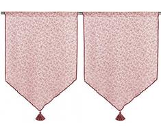 Linder 0169/65/47029/434 Voilage Vitrage Polyester/Lin Rouge 45 x 70 cm