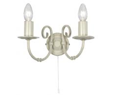 Oaks Lighting Tuscany Applique murale 2 lumières Finition ivoire/crème