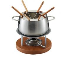 KUHN RIKON 32212 Fondue à la Viande Set Zermatt, Autre, Argent, Gris, Bois, 15 cm