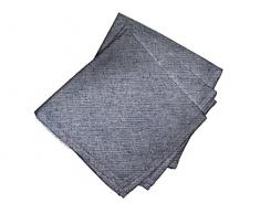 Soleil docre Lot de 3 Serviettes Jeans Marine, Polycoton, Bleu, 45 x 45 cm