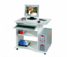 Inter Link Bureau informatique Table de travail sur roulettes Panneaux de particules blanc