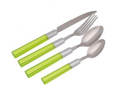 Levivo SET134932B Lot de couverts Ã manches colorÃ©s, 24Â piÃ¨ces, Acier Inoxydable, Vert, 29,5 x 27,5 x 4,5 cm