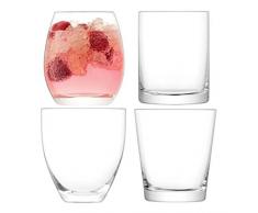 LSA International Lulu, Gobelet, Verre, Transparent, Lot de 4