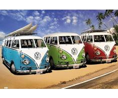 1art1 Voitures Poster - Bus VW, Californie, Plage (91 x 61 cm)