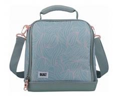 Built Sac Ã dÃ©jeuner Isotherme avec Motif Â« The Mindful Â», Polyester PEVA, Gris/Rose pÃ¢le, 18.5 x 24 x 26 cm