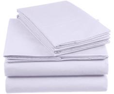 AmazonBasics Parure de lit Everyday : Housse de Couette en coton, Lilas 220 x 240 cm & 2 Taies 65 x 65 cm