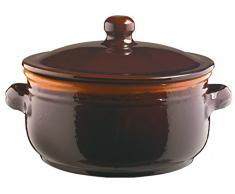 Colà Maioliche e Terrecotte dal 1650 Casserole avec Couvercle, en Terre Cuite, Marron, 20 x 20 x 16 cm
