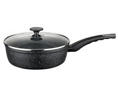 Baumalu 361234 Sauteuse avec Couvercle Verre 24 cm Granit Evolution Aluminium ForgÃ©