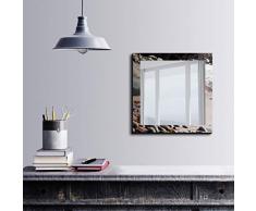 Bonamaison Décoration Murale Impression sur Miroir Encadré sur Toile, Dimensions: 50 x 50 Cm - Conçu et fabriqué en Turquie